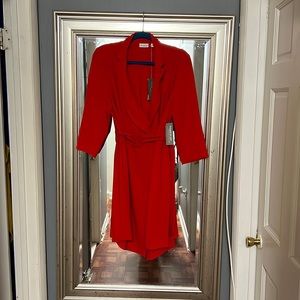 Eva Mendes NY&COMPANY red belted suite dress